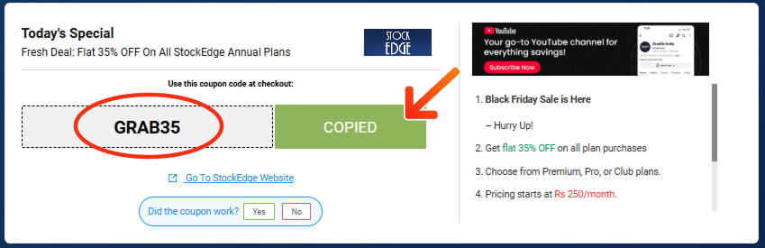 StockEdge Promo Codes