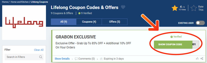 Lifelong Coupon Codes