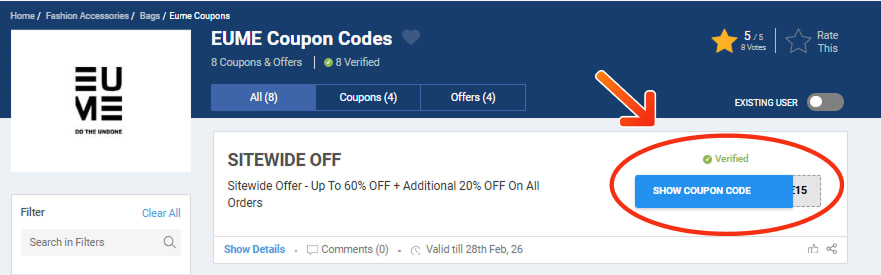 EUME Coupon Codes