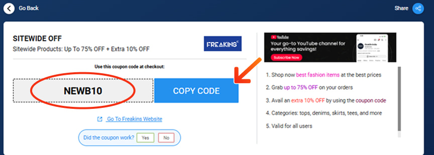 Freakins Coupon Codes