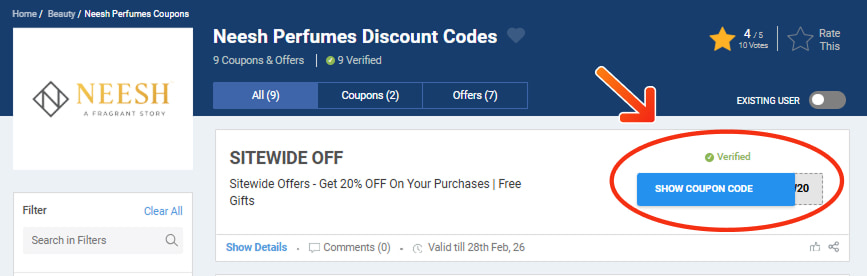 Neesh Perfumes Coupon Codes
