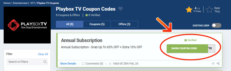 Playbox TV Coupon Codes