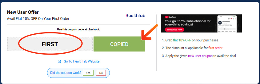 Healthfab Coupons