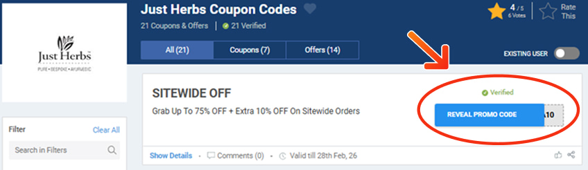 Just Herbs Coupon Codes