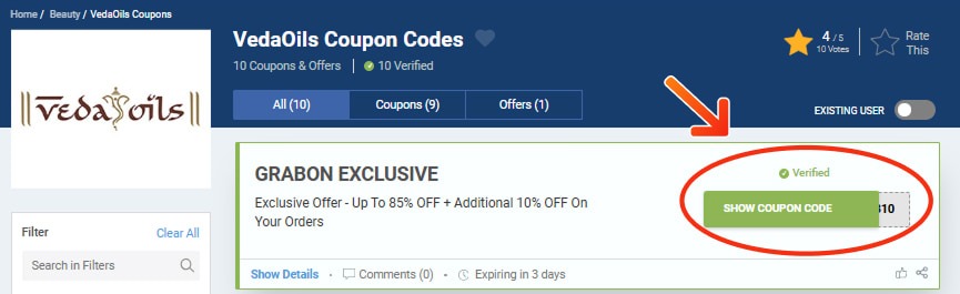 VedaOils Coupon Codes