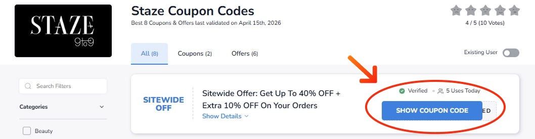 Staze Beauty Coupons