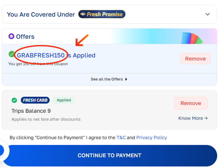 Fresh bus Discount Codes