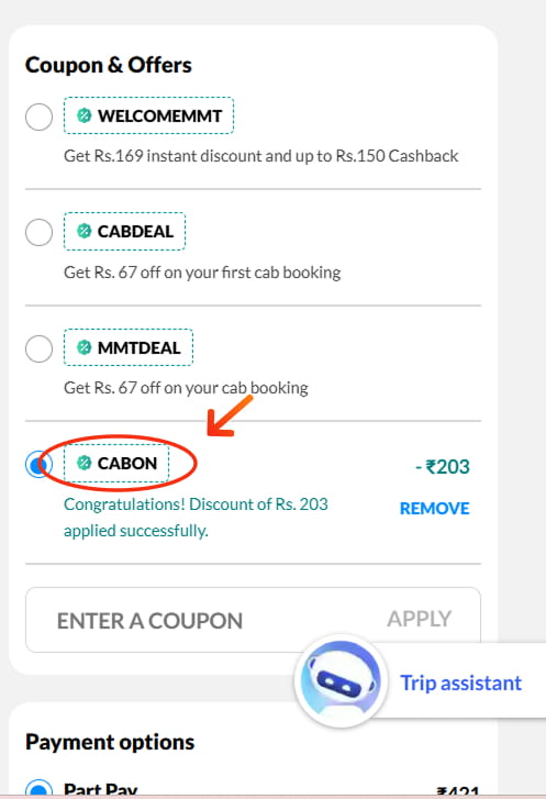 MakeMyTrip Cab Coupon Code