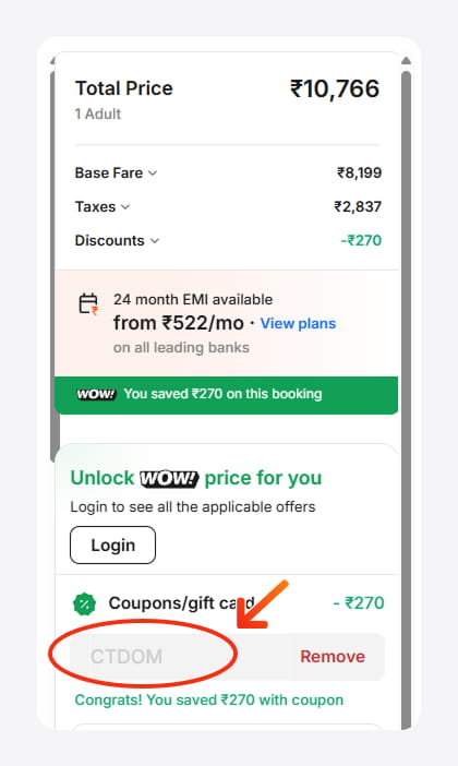 Cleartrip Coupon Codes Testing