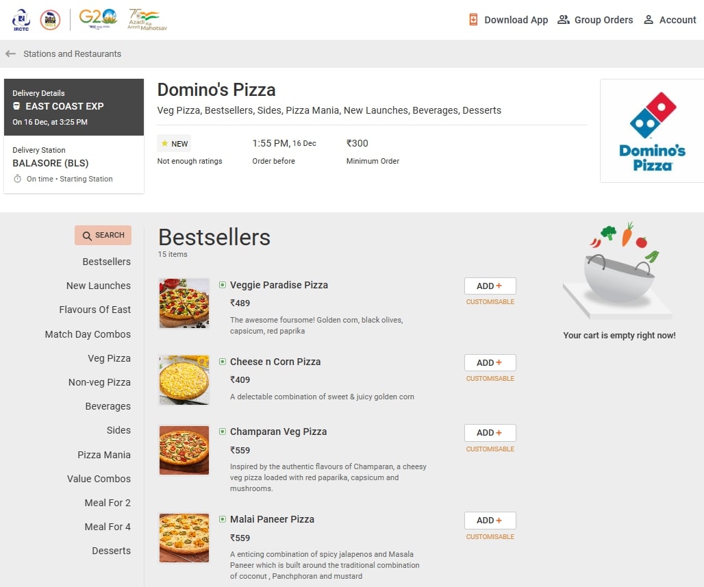 Dominos best sellers