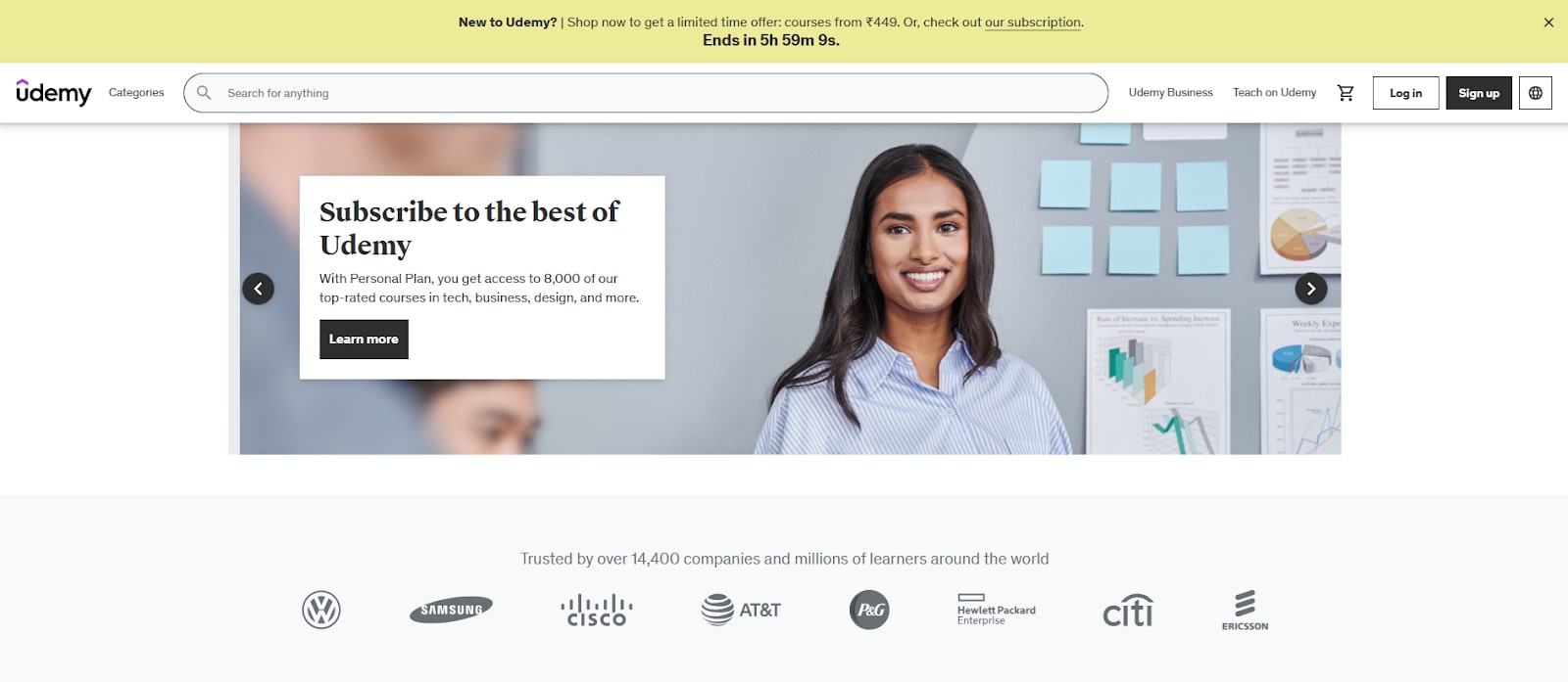 Udemy Main website