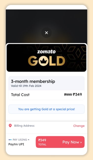Zomato Gold Membership