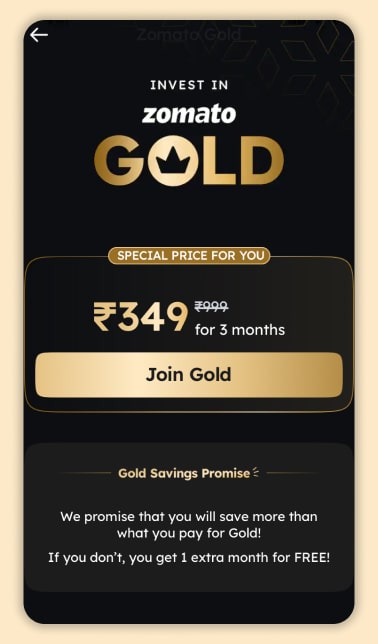 Zomato Gold Price