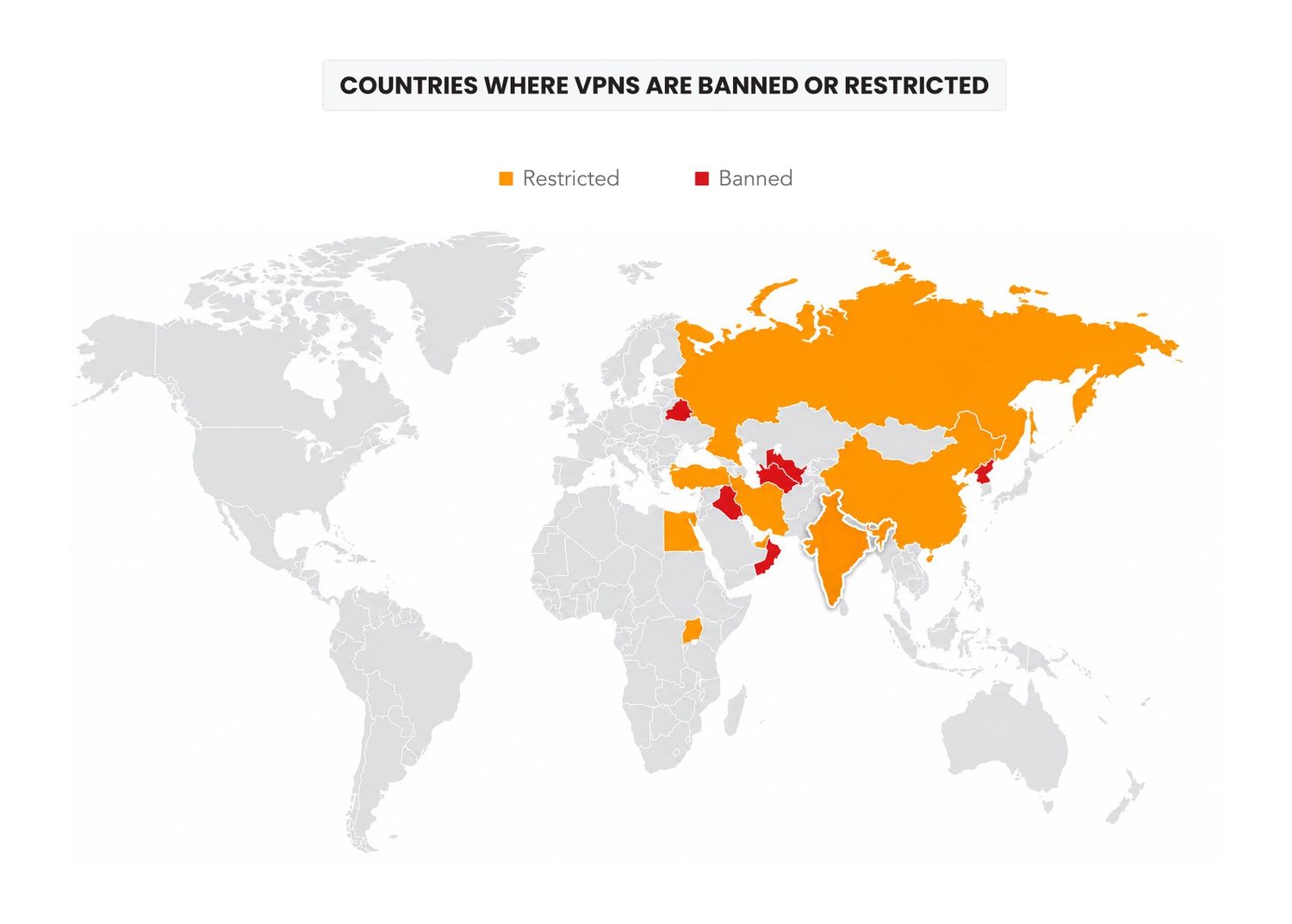 countries where vpn banned or restricted