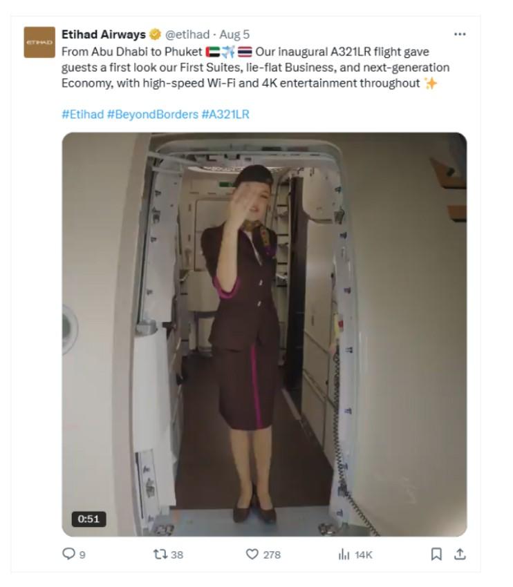 follow etihad airways on social media