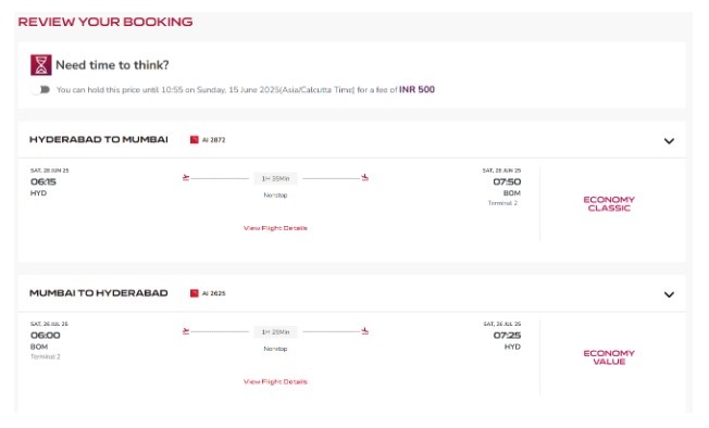 review your booking