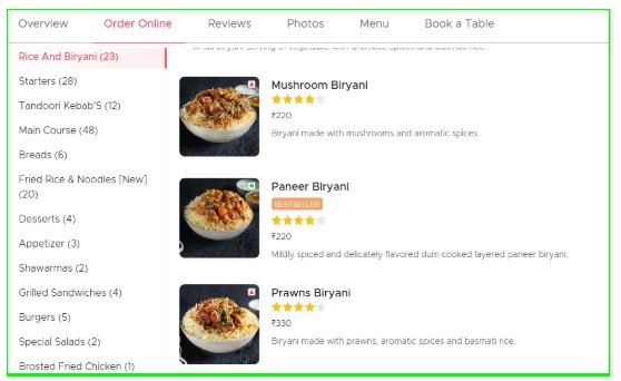 zomato-menu